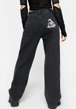 Reaper Wide Leg Washed Jeans