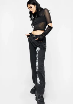 Reaper Wide Leg Washed Jeans