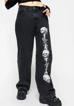 Reaper Wide Leg Washed Jeans