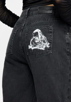 Reaper Wide Leg Washed Jeans