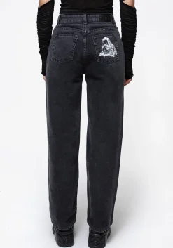Reaper Wide Leg Washed Jeans