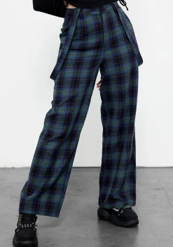 Rebel Wide Leg Plaid Trousers