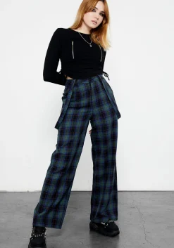 Rebel Wide Leg Plaid Trousers