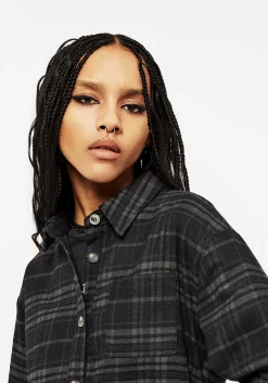Reckless Check Longline Shirt