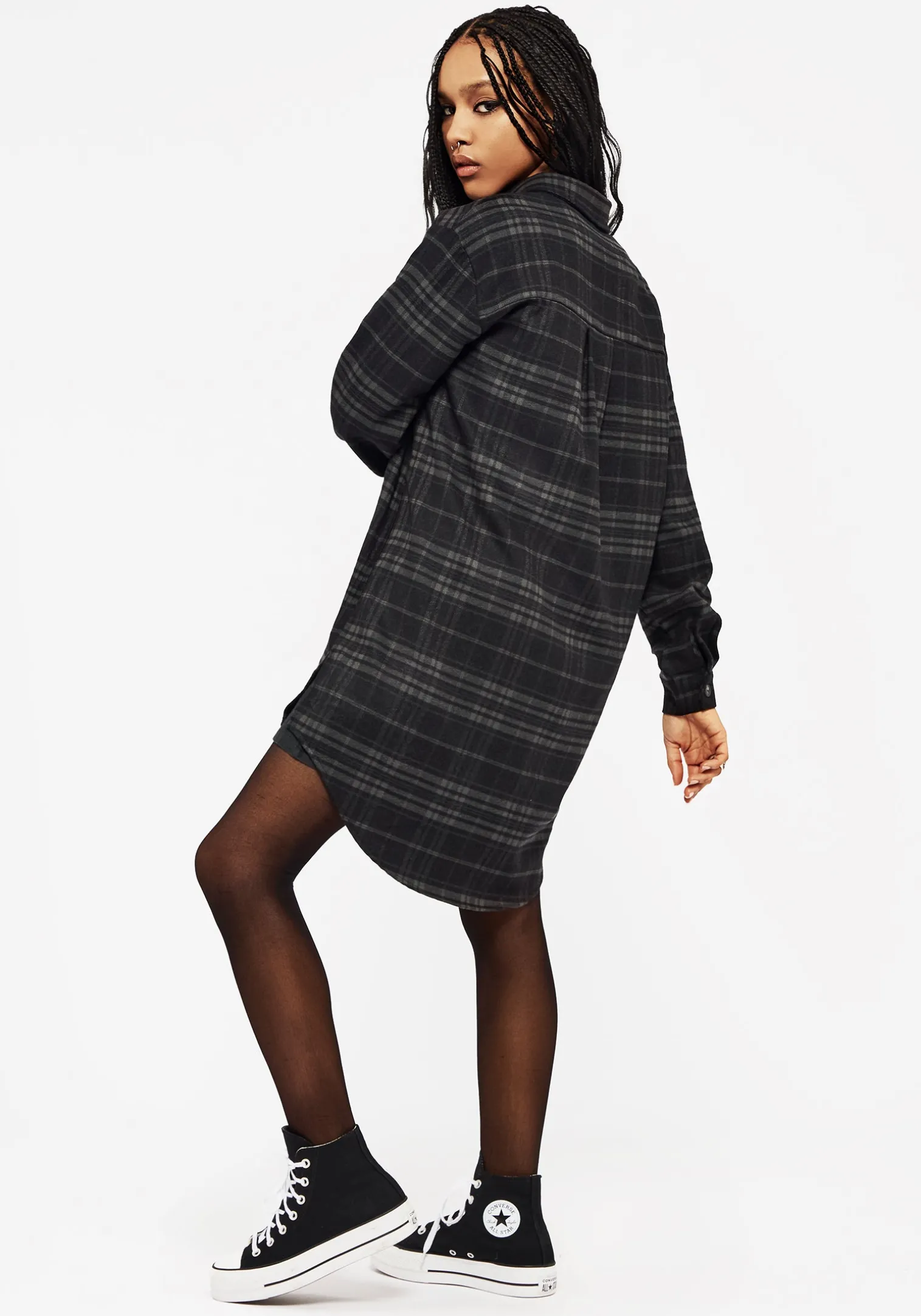 Reckless Check Longline Shirt