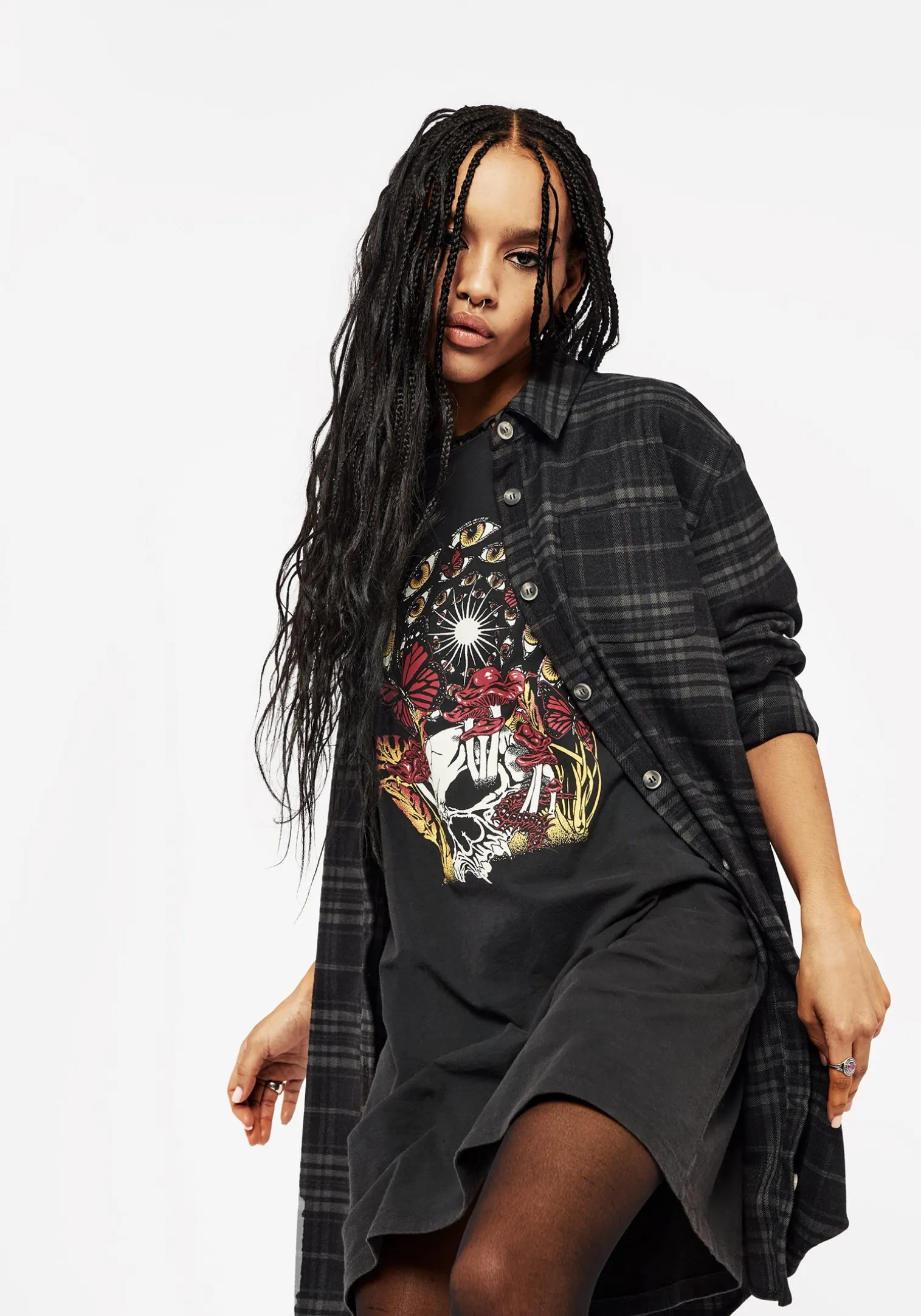 Reckless Check Longline Shirt
