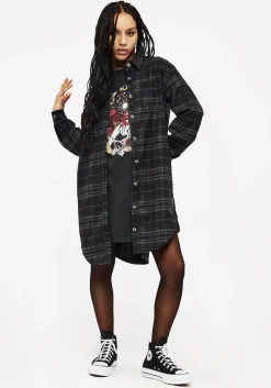 Reckless Check Longline Shirt