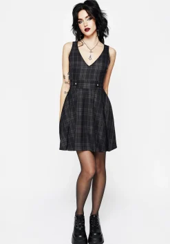 Reckless Check Mini Pinafore Dress