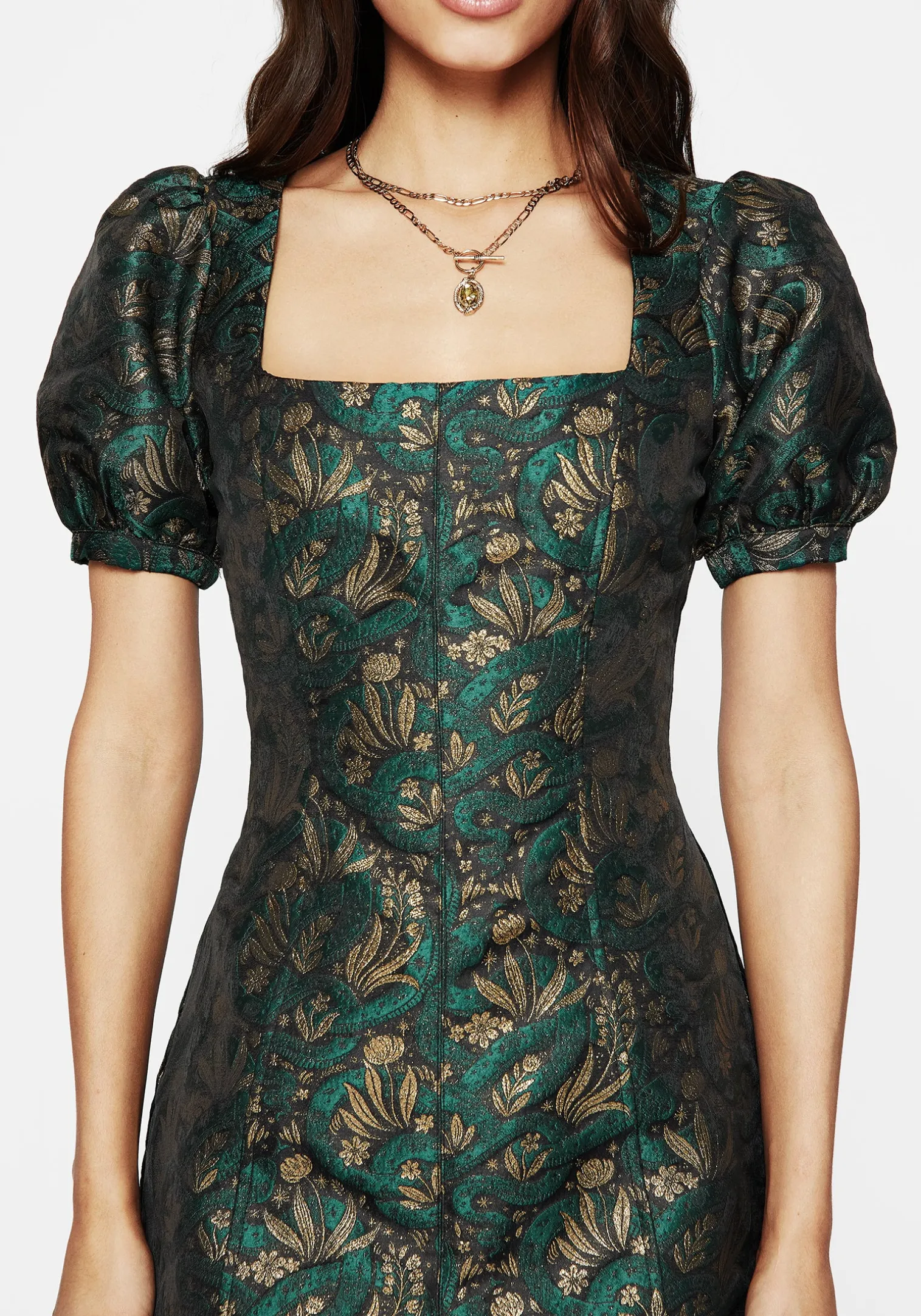Rena Snake Jacquard Mini Dress
