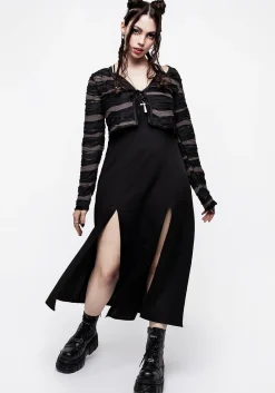 Requiem Crinkle Cami Double Split Midaxi Dress