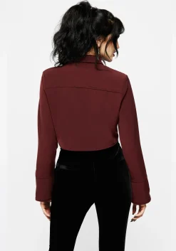 Resurrection Cross Chain Collared Crop Shirt