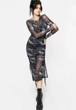 Revelation Bodycon Ruched Midaxi Dress