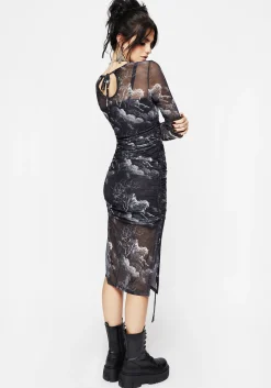 Revelation Bodycon Ruched Midaxi Dress