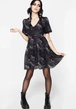 Revelation Chiffon Puff Sleeve Mini Dress