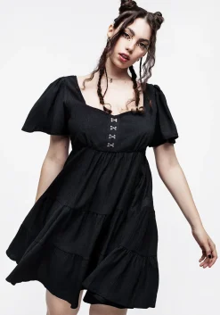 Revenge Tiered Crinkle Mini Dress
