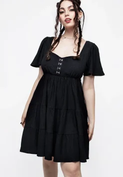 Revenge Tiered Crinkle Mini Dress