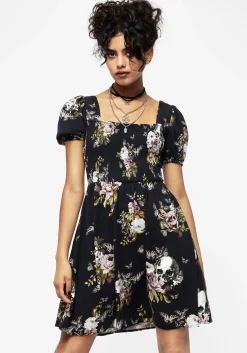 Revival Floral Puff Sleeve Shirred Mini Dress