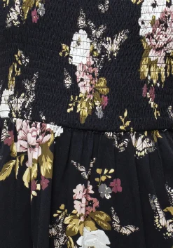Revival Floral Puff Sleeve Shirred Mini Dress