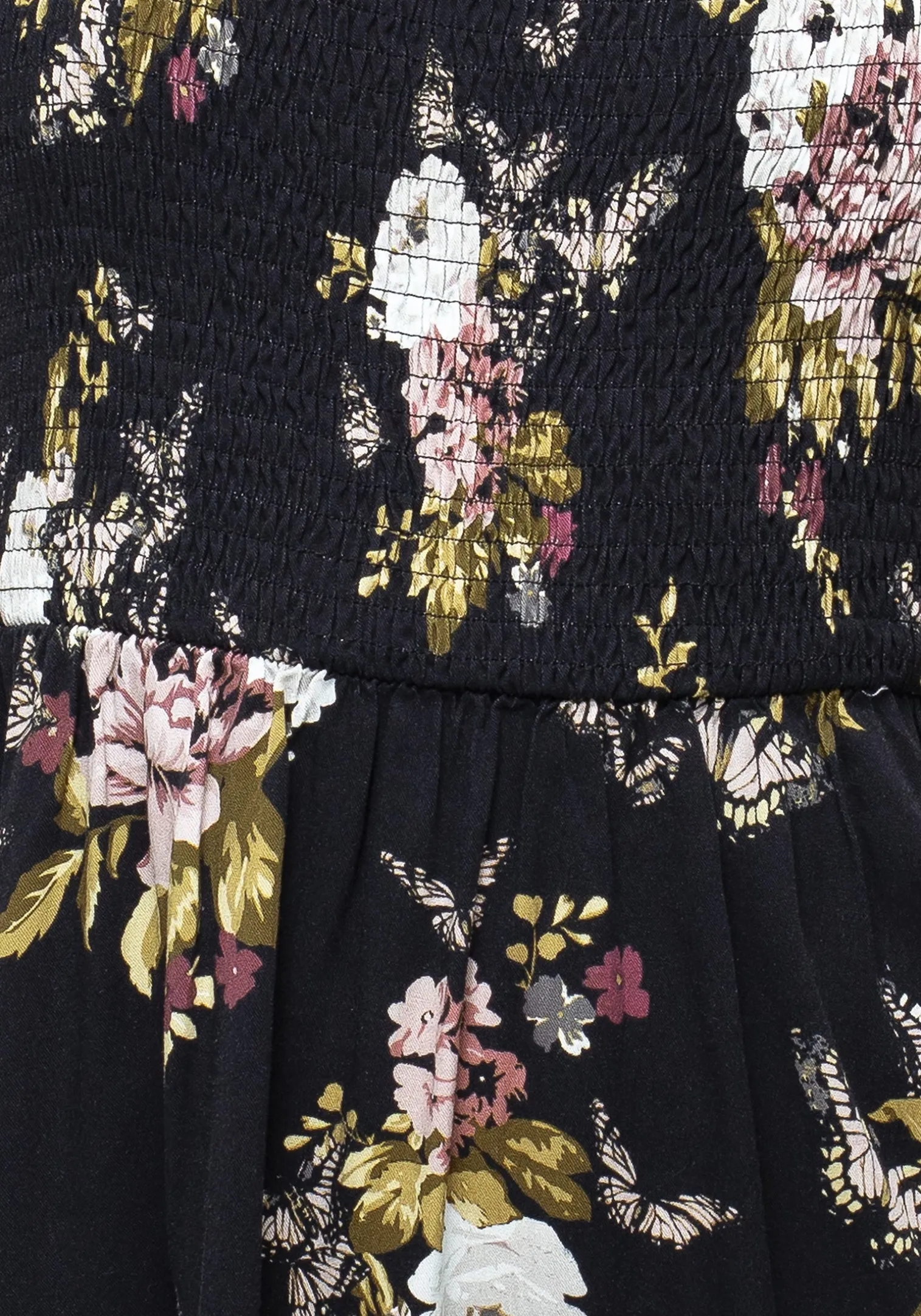 Revival Floral Puff Sleeve Shirred Mini Dress