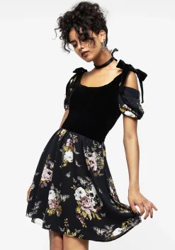 Revival Floral Puff Sleeve Shirred Mini Dress