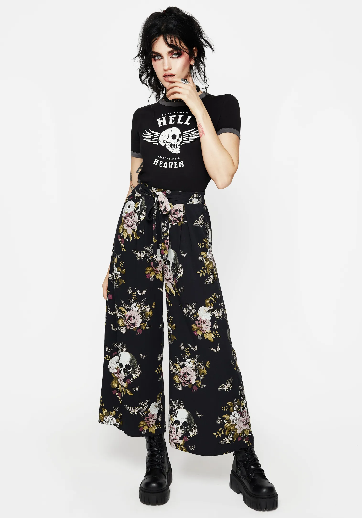 Revival Floral Wide Leg Culotte Trousers