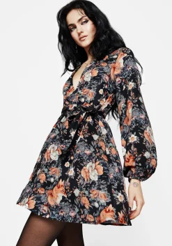 Reynard Fox Floral Mini Wrap Dress