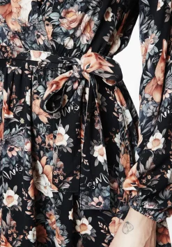 Reynard Fox Floral Mini Wrap Dress
