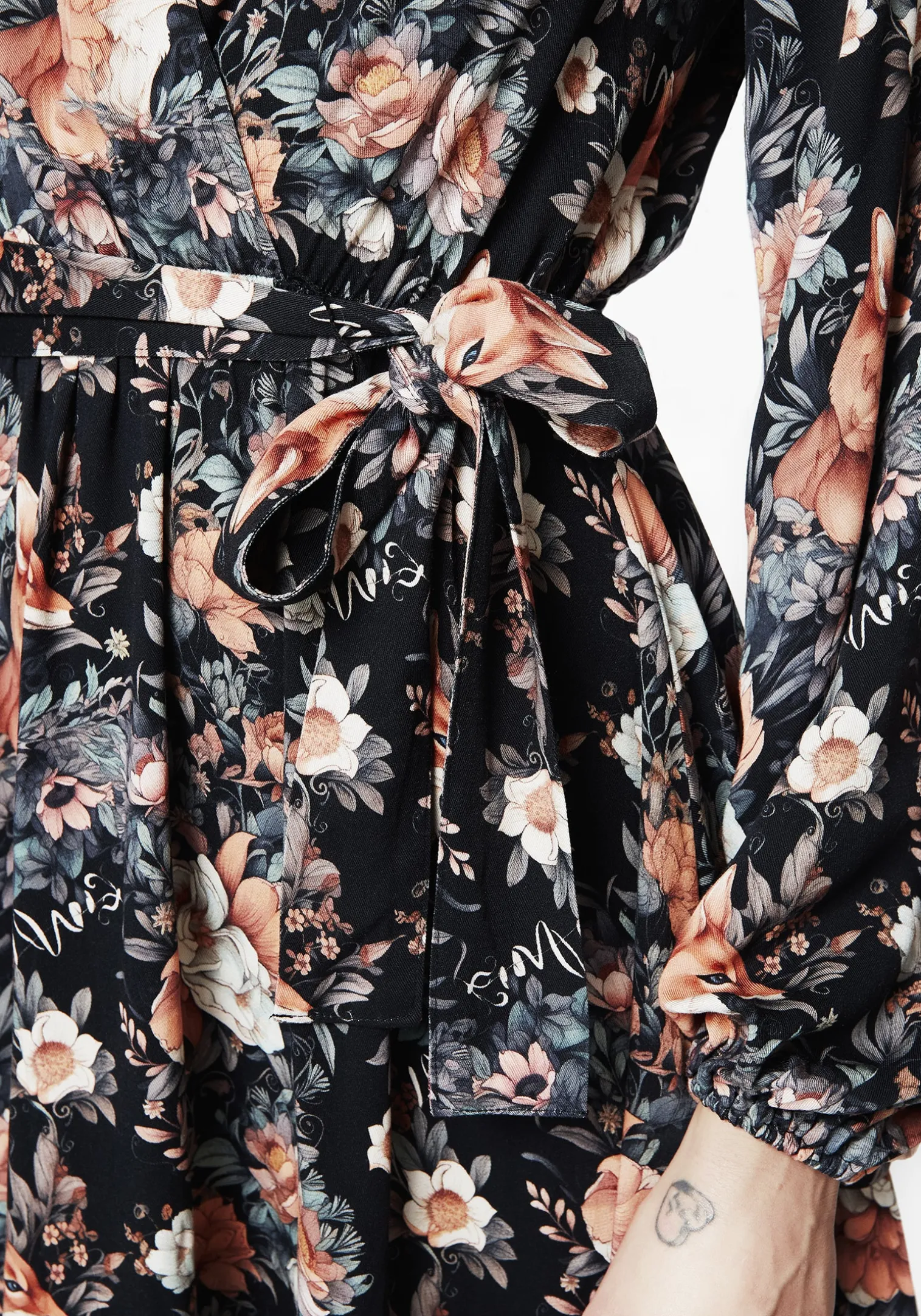 Reynard Fox Floral Mini Wrap Dress