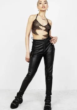 Rival Faux Leather Lace Up Pants