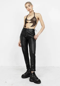 Rival Faux Leather Lace Up Pants