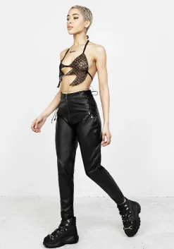 Rival Faux Leather Lace Up Pants