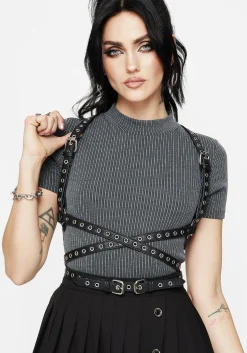 Rivet Eyelet Buckle Wrap Harness