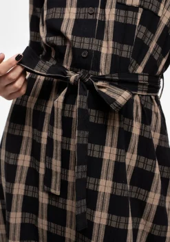 Rogue Check Cotton Midi Shirt Dress