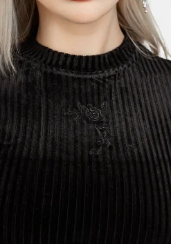 Rosaline Velour Rib Crop Top