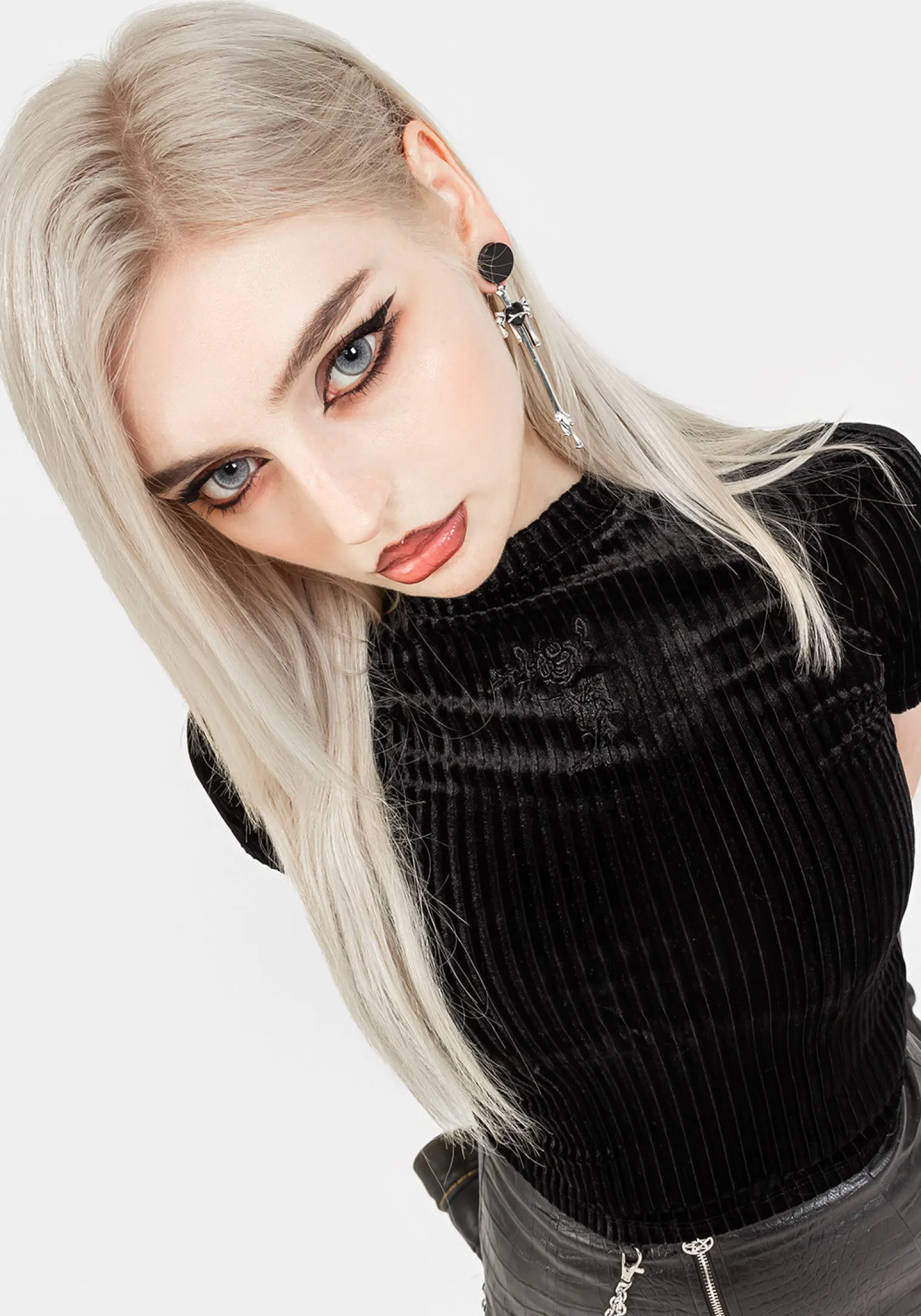 Rosaline Velour Rib Crop Top