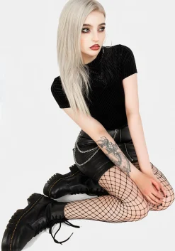 Rosaline Velour Rib Crop Top