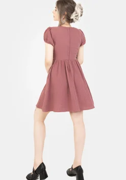 Rosamoth Applique Trim Cotton Mini Smock Dress