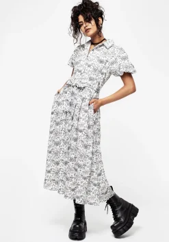Rosamoth Chiffon Midi Shirt Dress - White