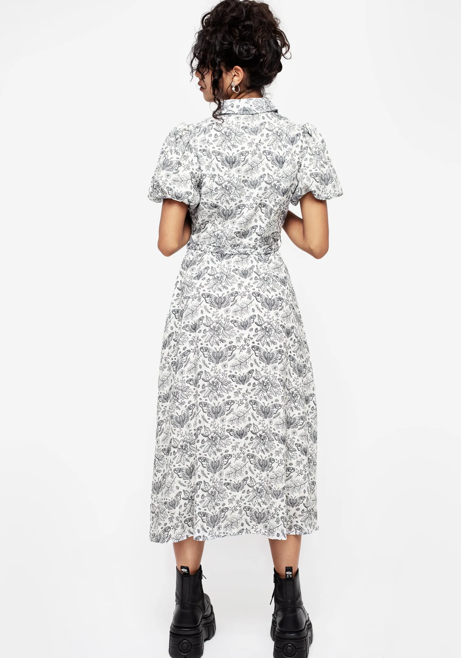 Rosamoth Chiffon Midi Shirt Dress - White