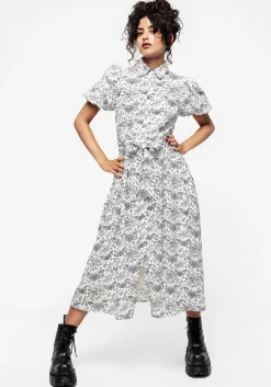 Rosamoth Chiffon Midi Shirt Dress - White