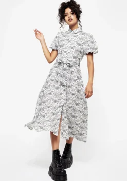 Rosamoth Chiffon Midi Shirt Dress - White
