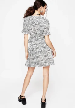 Rosamoth Chiffon Mini Wrap Dress - White