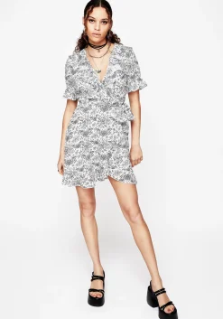 Rosamoth Chiffon Mini Wrap Dress - White