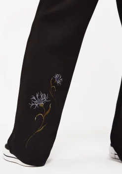 Rosanella Floral Embroidered Wide Leg Sweatpants
