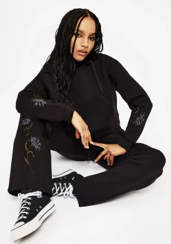 Rosanella Floral Embroidered Wide Leg Sweatpants
