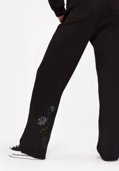 Rosanella Floral Embroidered Wide Leg Sweatpants