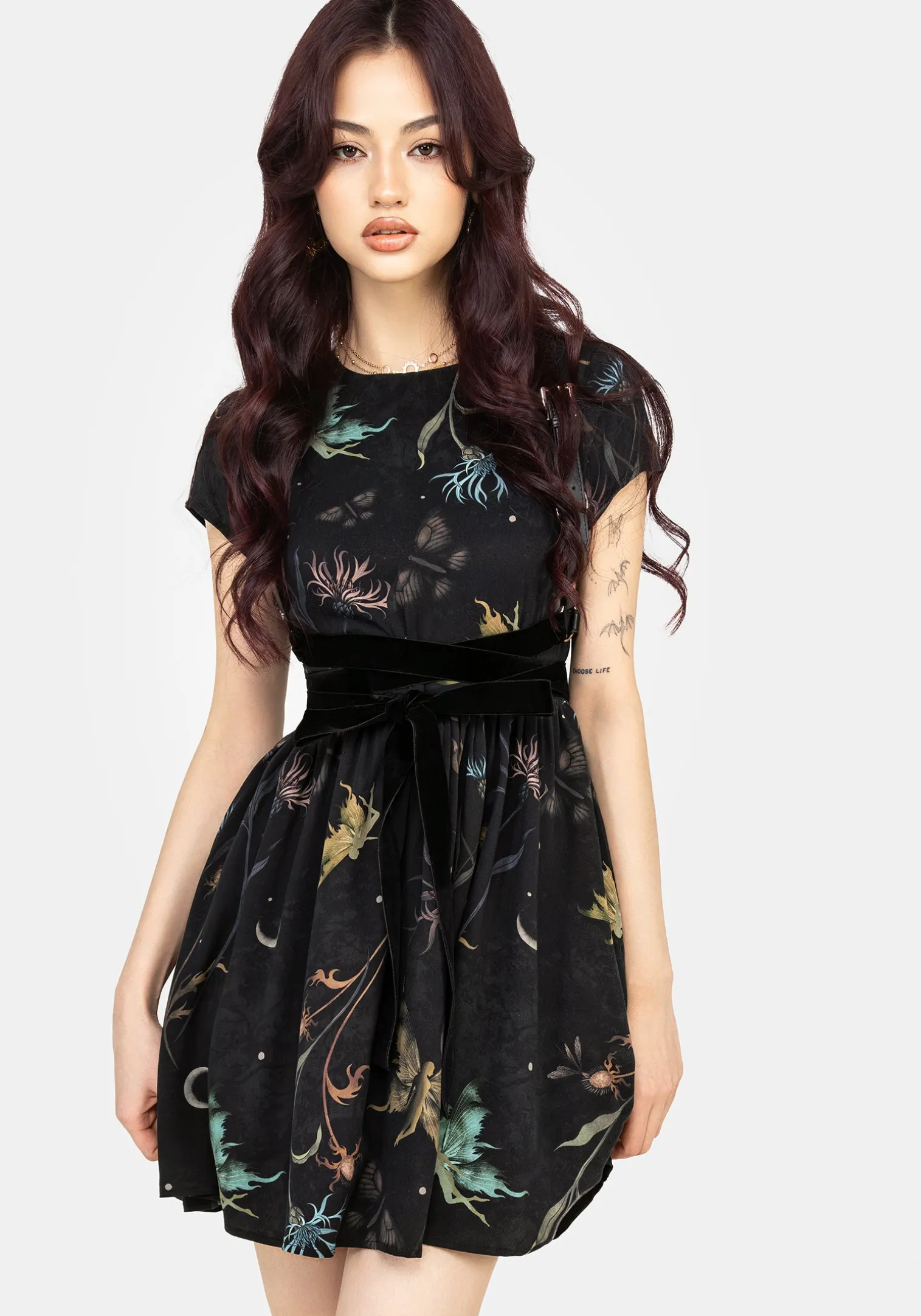Rosanella Floral Print Mini Smock Dress