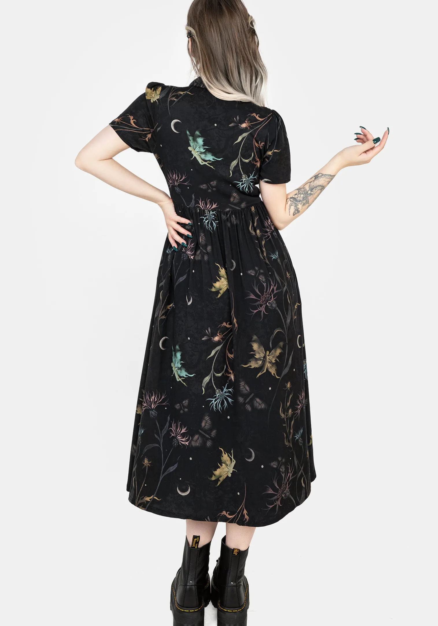 Rosanella Floral Print Midi Shirt Dress
