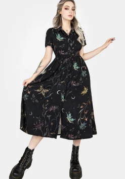 Rosanella Floral Print Midi Shirt Dress