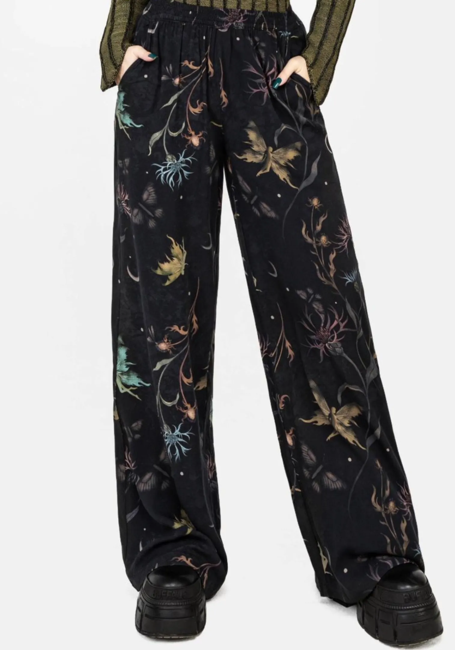 Rosanella Floral Print Straight Leg Trousers